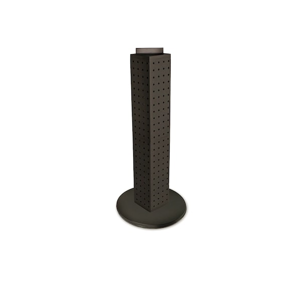 Four-sided 4"W x 24"H Pegboard Tower W/ Revolving 9" Base
